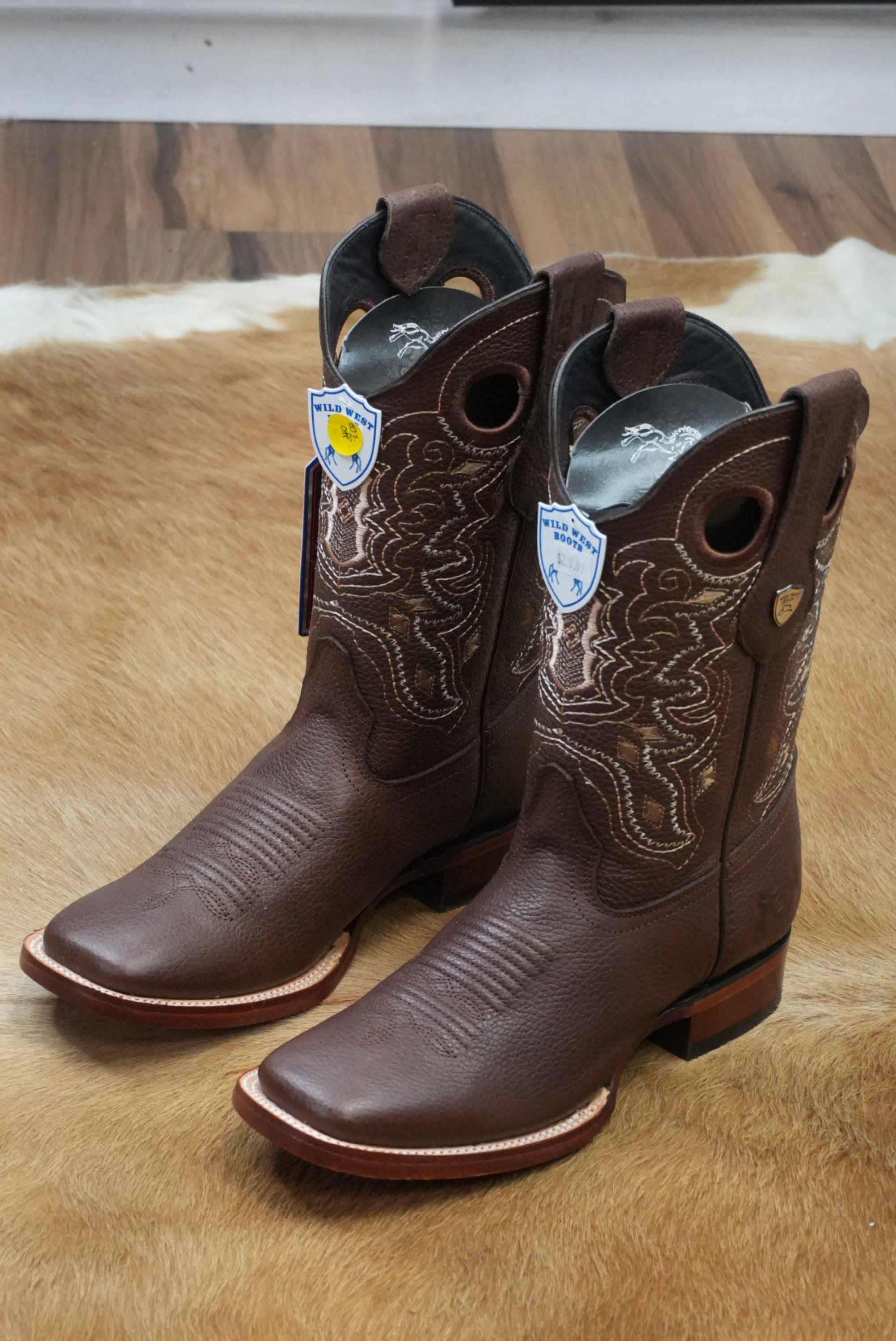 Mens Wild West Grisly Brown Boots BOTAS HOMBRES
