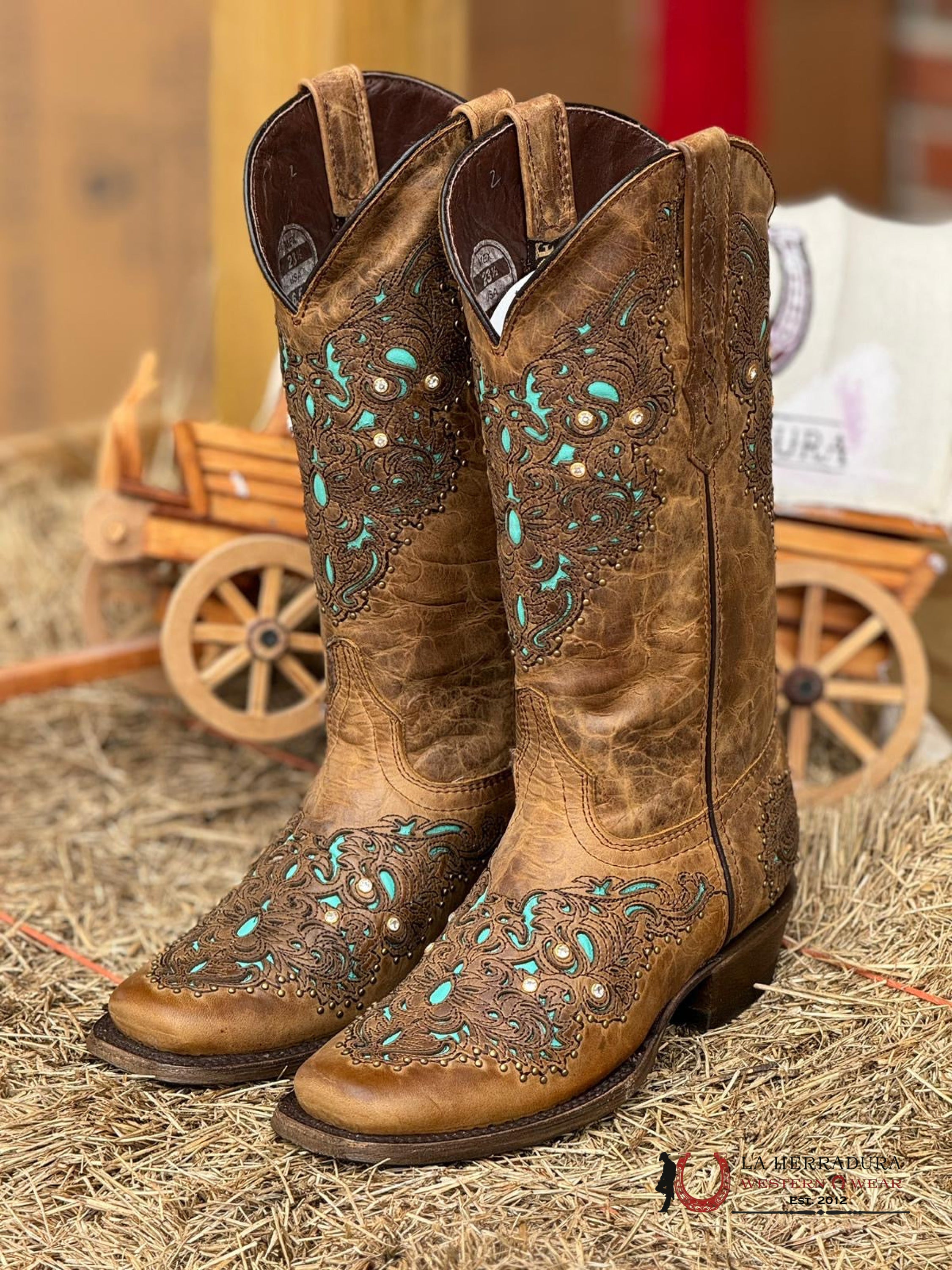 Wildflower Okla Honey Semi Square Toe Botas Mujeres