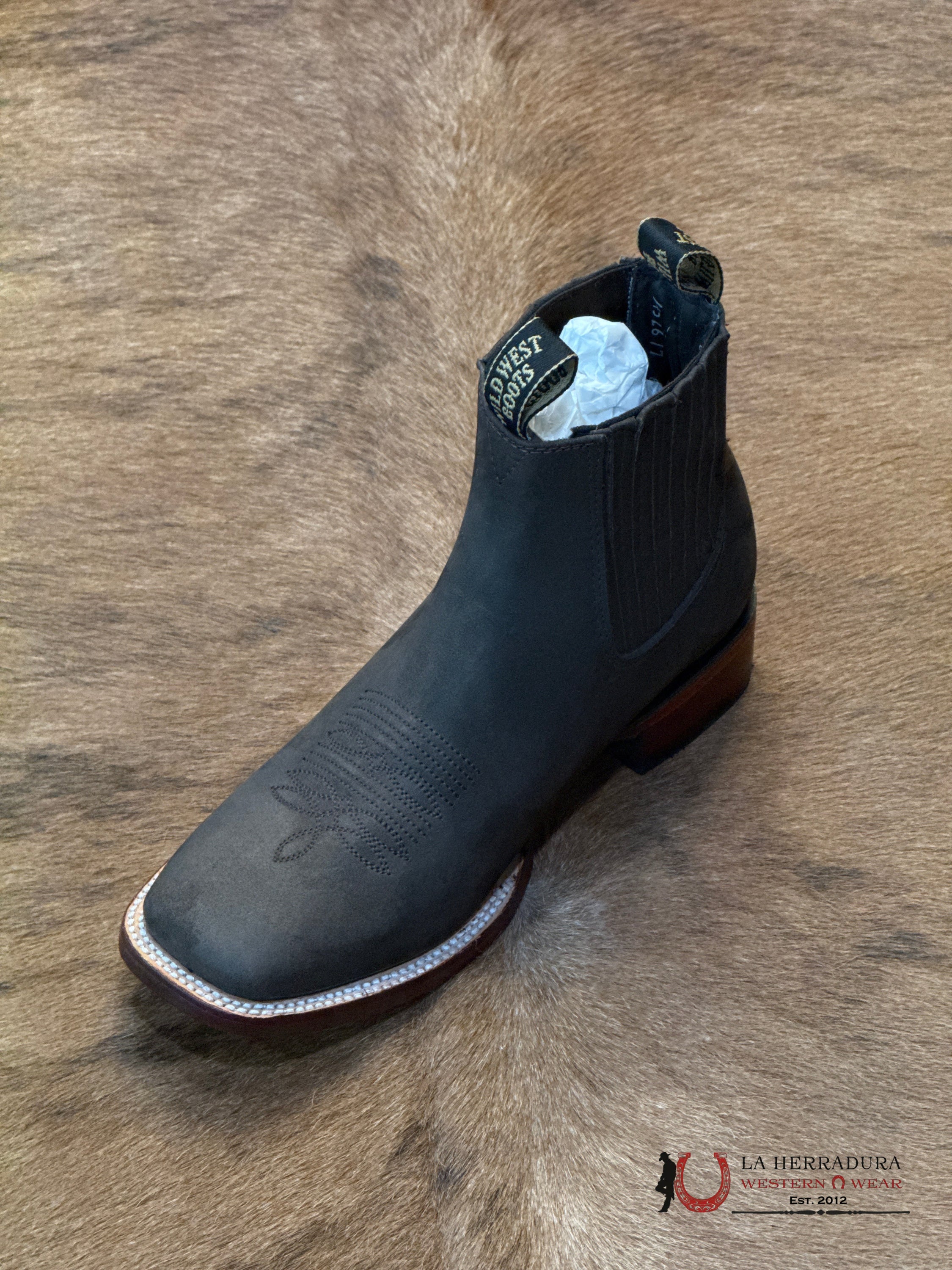 WILDWEST SHORT BOOT NOBUCK DARK TABACCO SQ. TOE 282BM6359 BOTAS HOMBRES