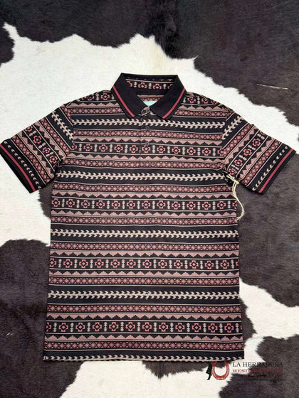 WINE POLO AZTEC SHORT SLEEVE SHIRT VINO