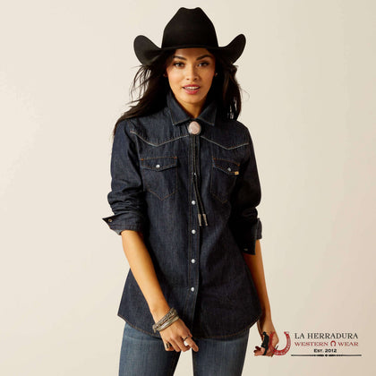 WOMEM ARIAT FARRIDAY DENIM LONG SLEEVE SHIRST 10051882