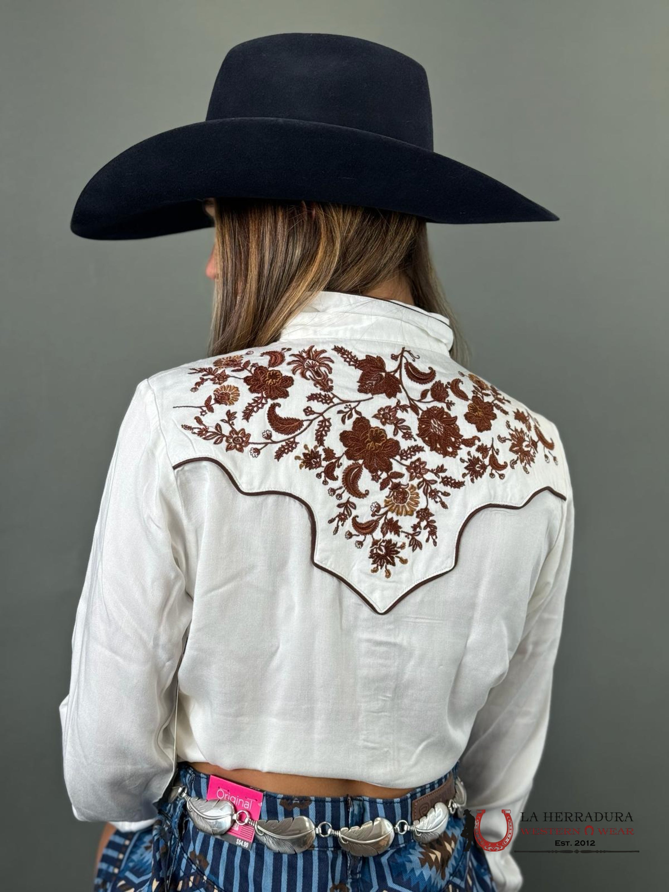 Women Ariat Elsa Long Sleeve Blanc De Flower Detail Ropa Mujeres