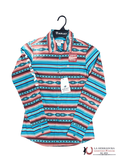 CAMISA DE MANGA LARGA CON ESTAMPADO KIRBY SERAPE MARSALA DE MUJER ARIAT 10037593