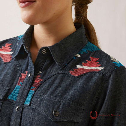 WOMEN ARIAT RINSED BOTTON UP LONG SHIRAT 10046312