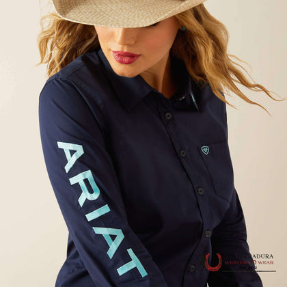 WOMEN ARIAT SHIRT TEAM KIRBY LONG SLEEVE BLACK IRIS 10058796