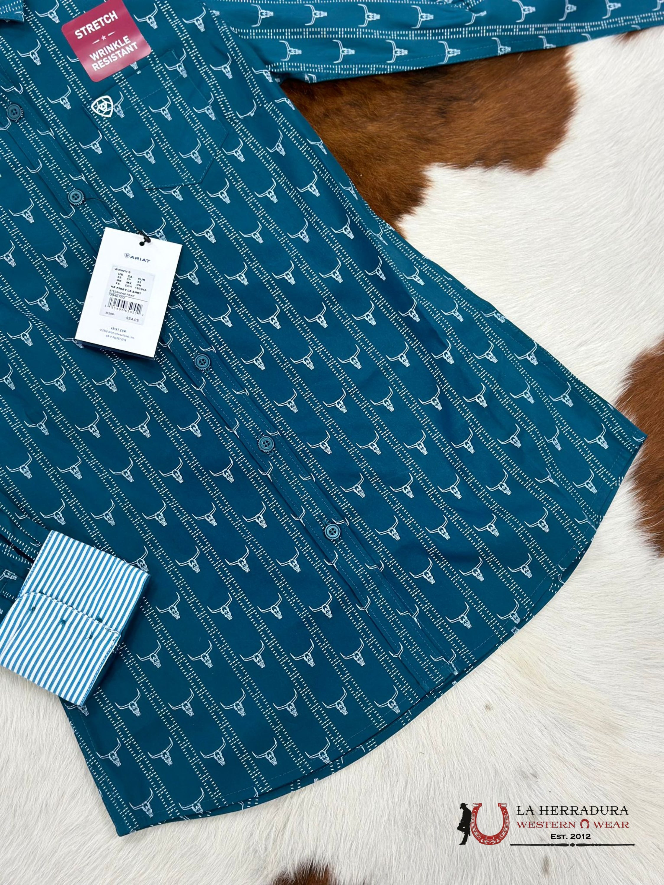 Women Ariat Kirby Steerhead Print Long Sleeve Shirt Ropa Mujeres