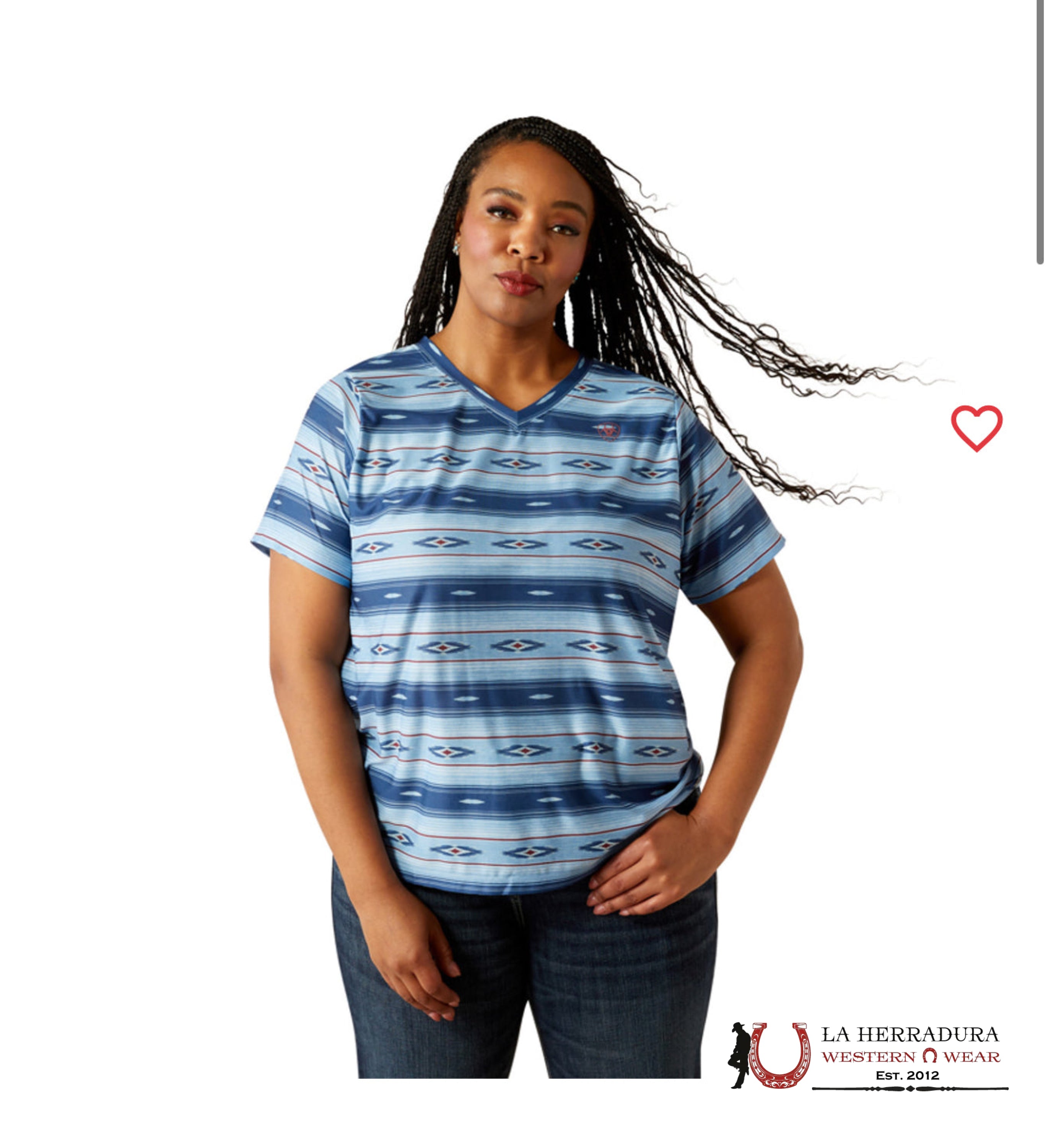 Women Ariat T SHRT CERULEAN WESTERLY PRINT 10039408 ROPA MUJERES