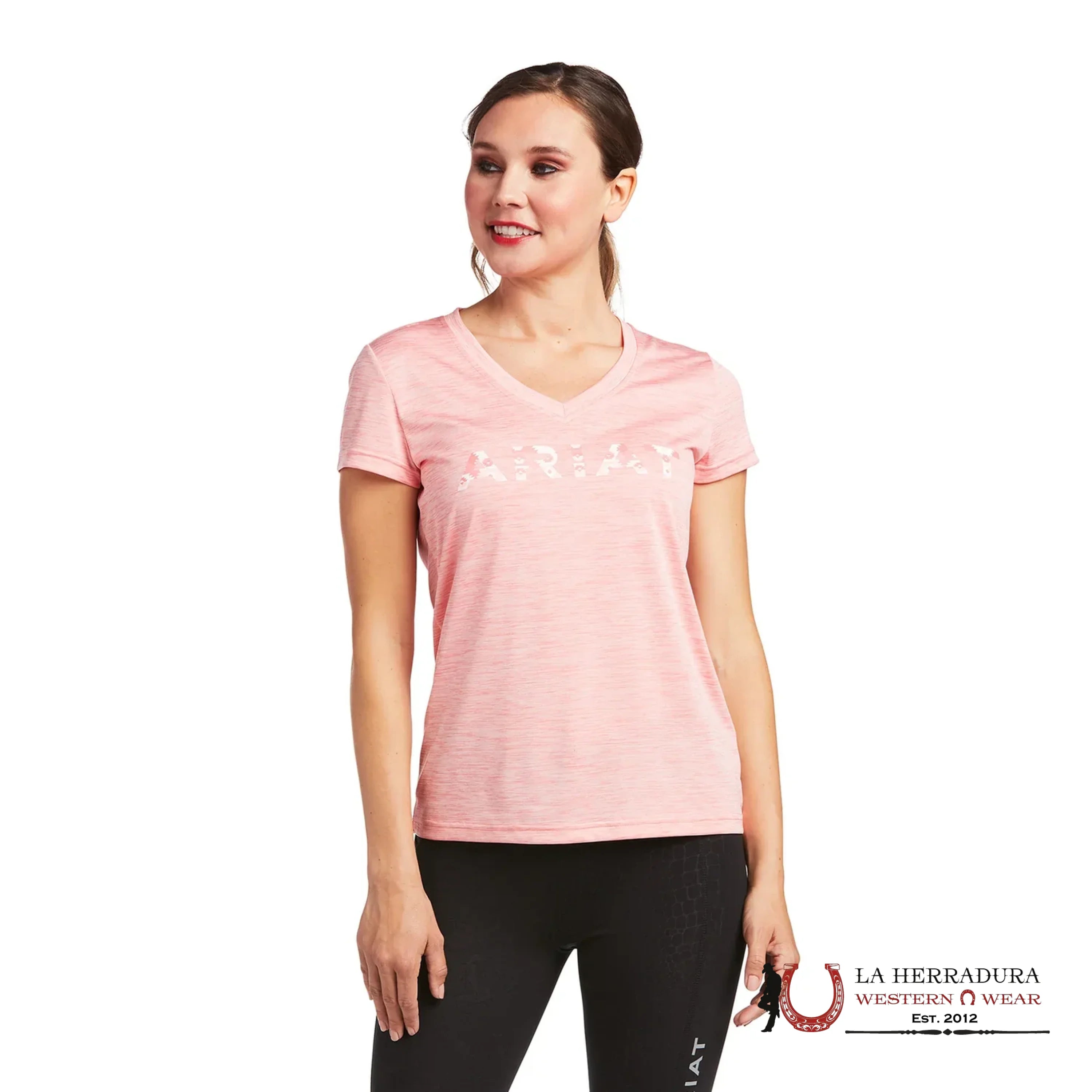 Women Ariat T-SHRT PINK RAYADA ROPA MUJERES