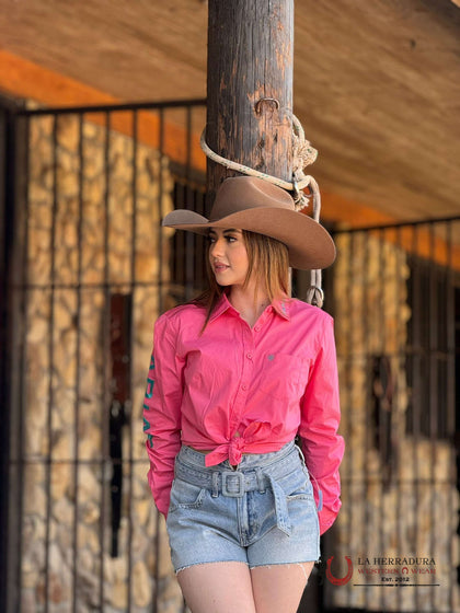 Women Ariat Team Kirby Long Sleeve Camellia Rose 10048752