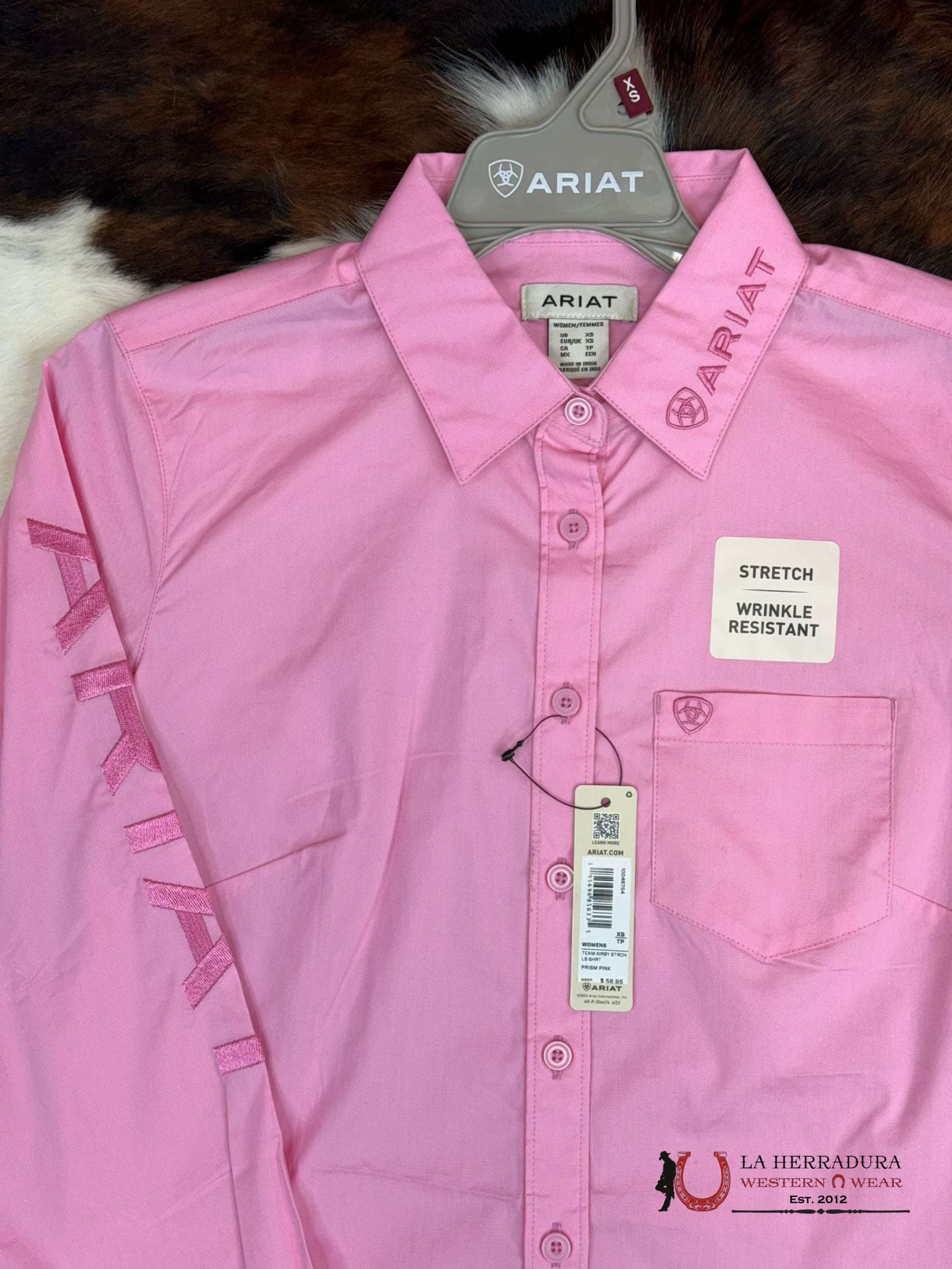 Women Ariat Team Kirby Long Sleeve Prism Pink 10048754