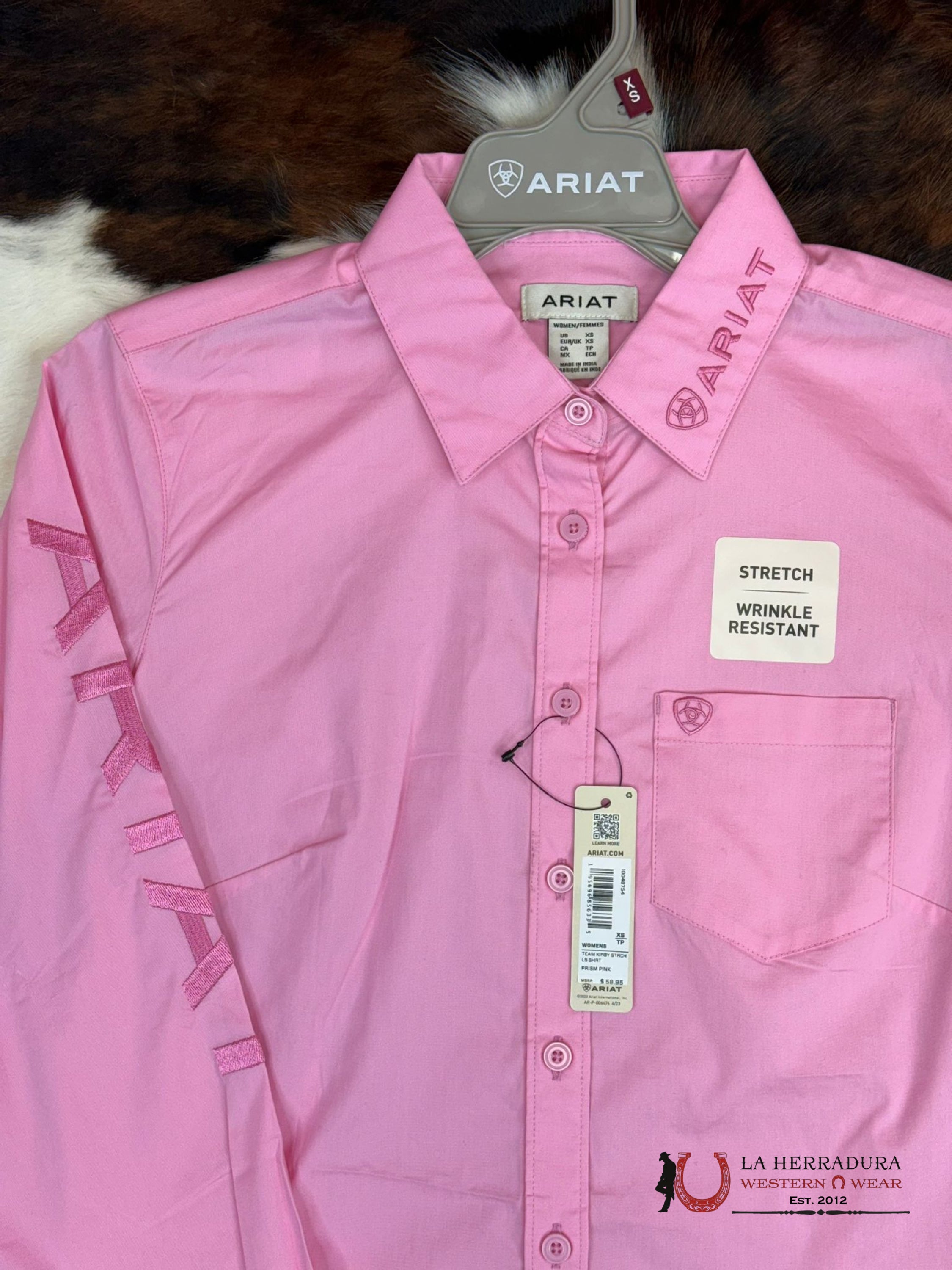 Women Ariat Team Kirby Long Sleeve Prism Pink Ropa Mujeres