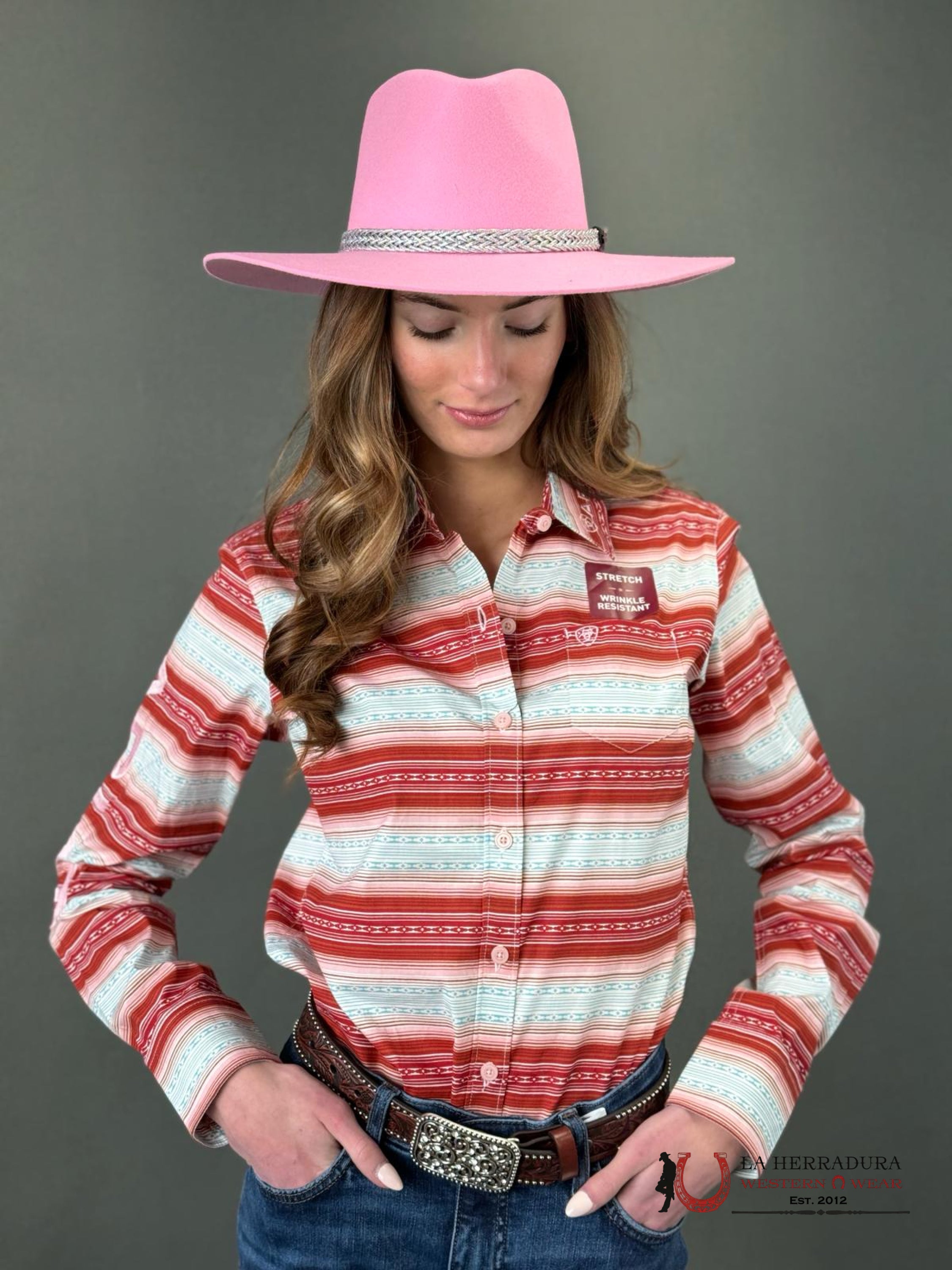 Women Ariat Team Kirby Savannah Print Long Sleeve Shirt Ropa Mujeres