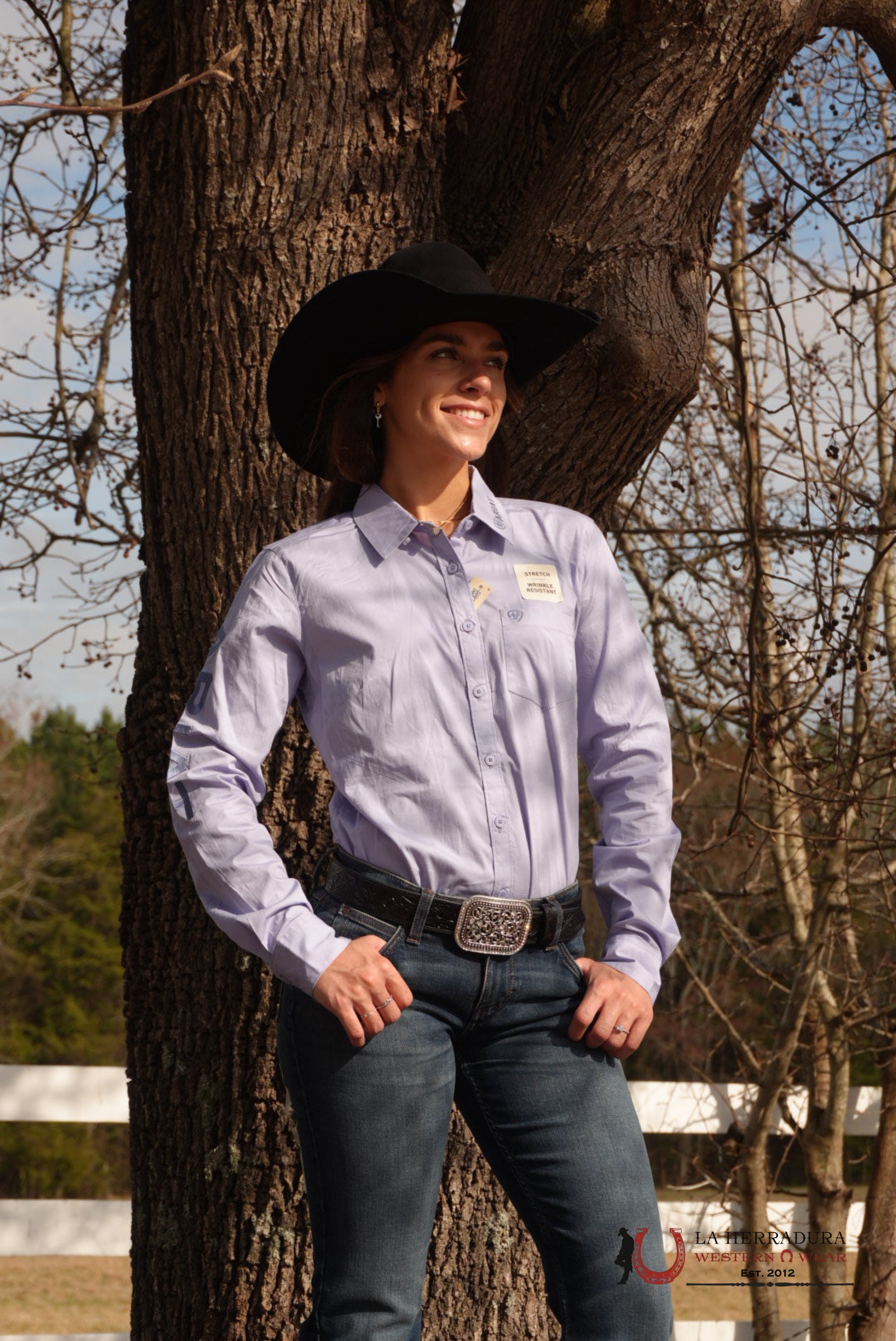 CAMISA ARIAT FOR WOMEN Team Kirby Long sleeve Lavender ROPA MUJERES