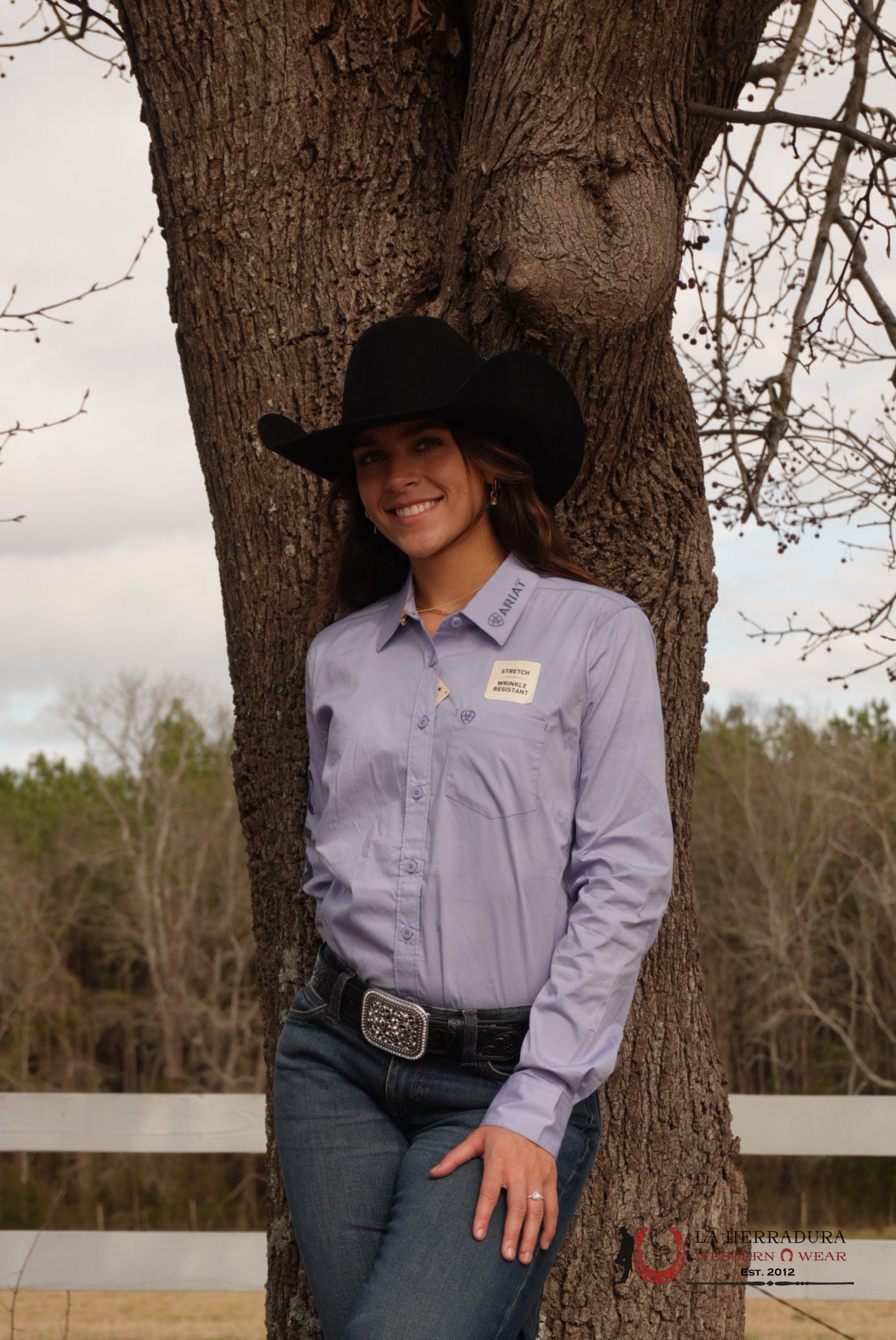 CAMISA ARIAT FOR WOMEN Team Kirby Long sleeve Lavender ROPA MUJERES