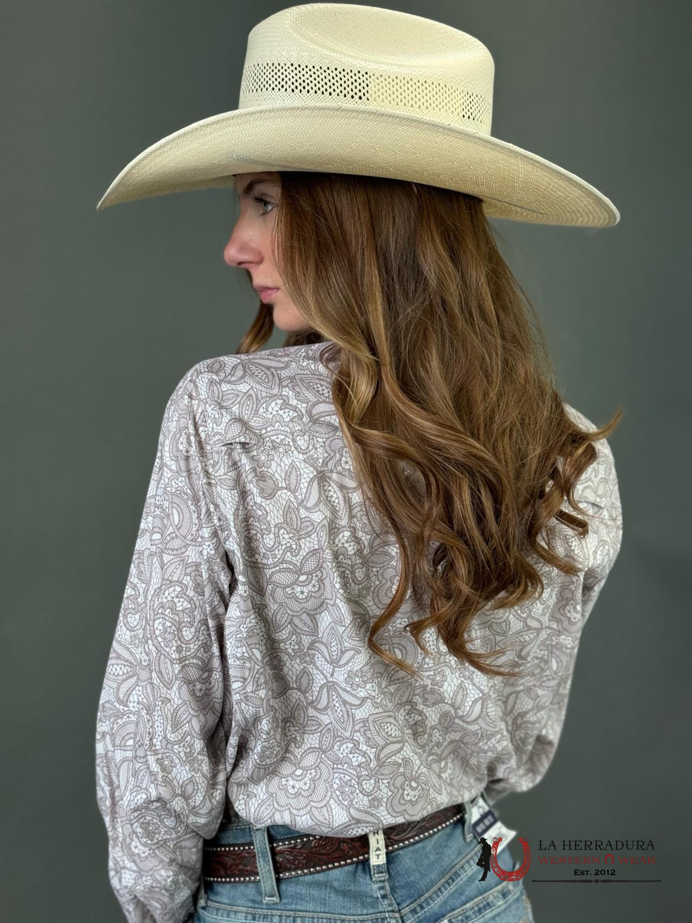 Women Ariat Western Ventek Long Sleeve Shirt Lace Ropa Mujeres