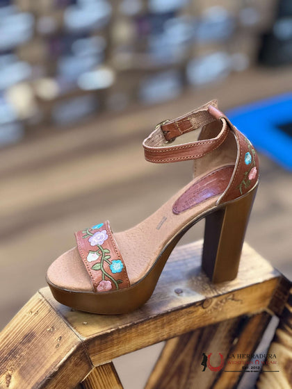 HUARACHE DE MUJER 02 PARÍS BORDADO SUELA LUPITA HUBANA
