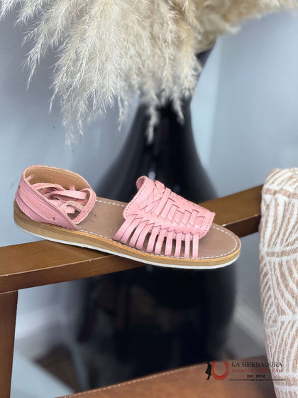 MUJER HUARACHE 080 CHINELA 10 CORREAS ROSA