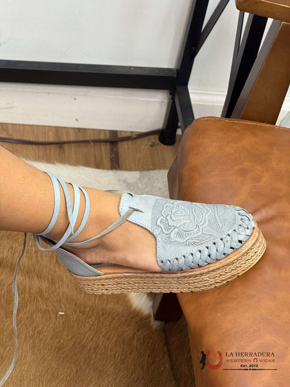 HUARACHE DE MUJER 190 ROSA MÉXICO AZUL PASTEL PLATAFORMA