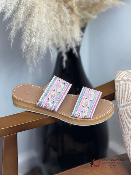 HUARACHE DE MUJER COLORES PASTEL PUESTA DE SOL SIN CORDONES