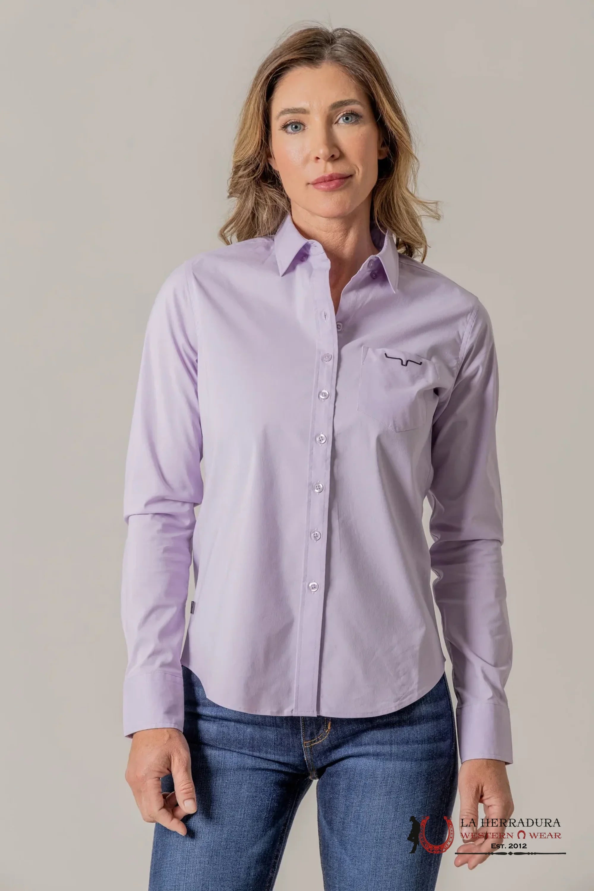 Women Kim Ranch Long Sleeve Lavender Shirt ROPA MUJERES