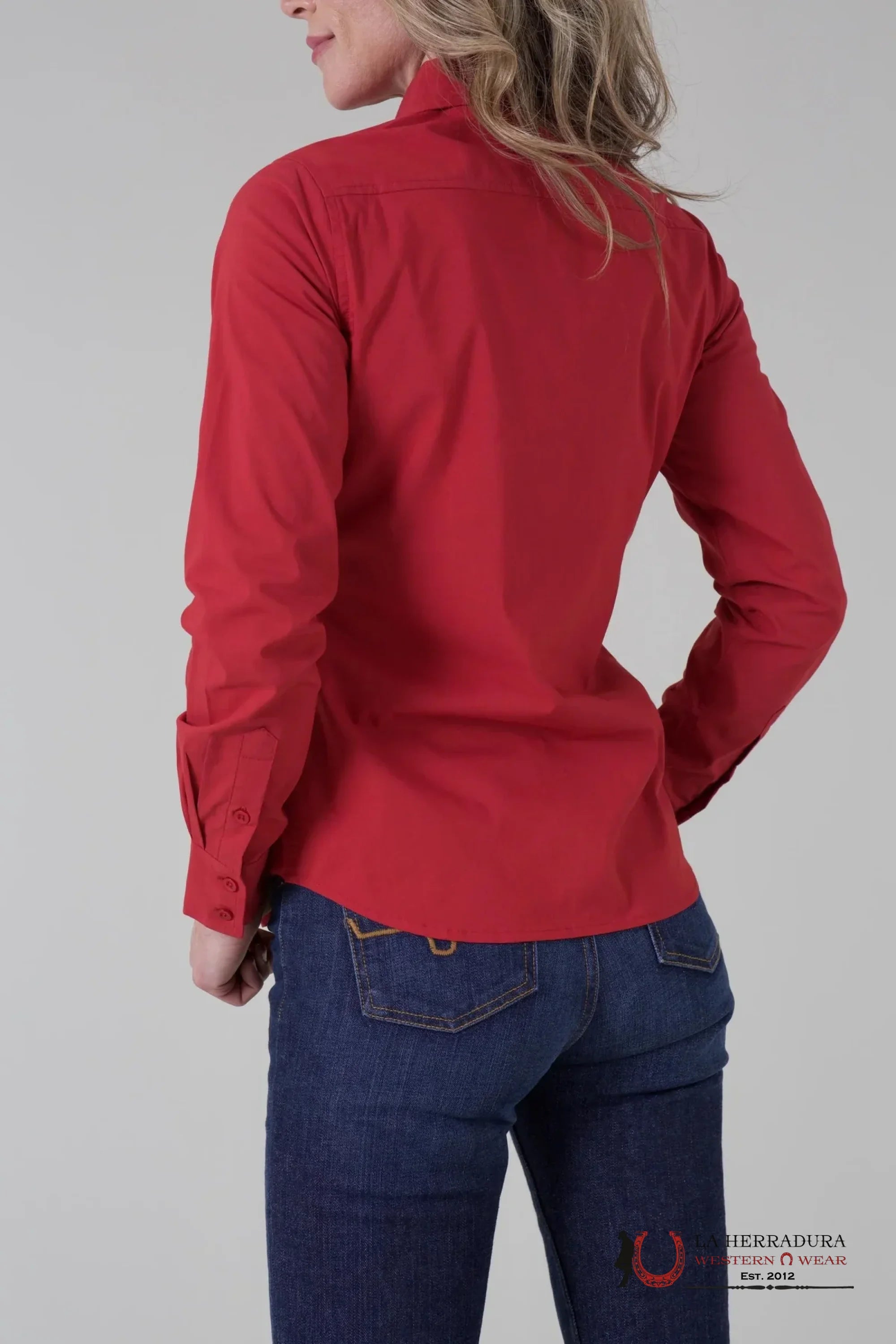 Women Kim Ranch Long Sleeve Red Shirt ROPA MUJERES