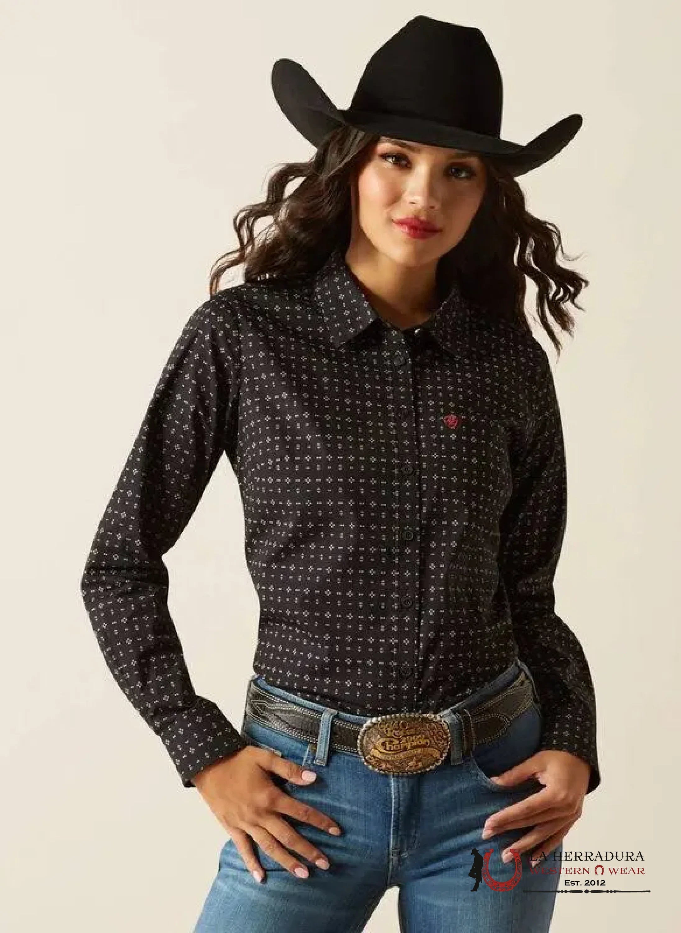 Women Ariat Kirby Gia Geo Print Long Sleeve Shirt Ropa Mujeres