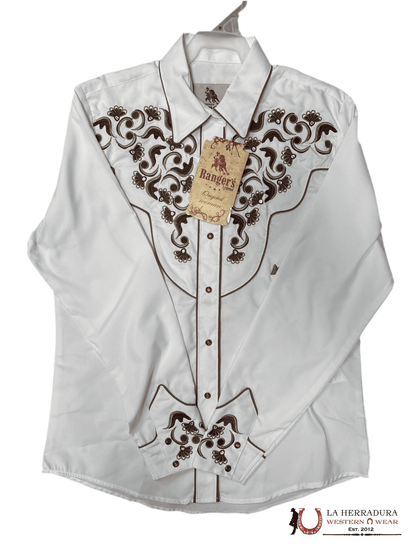 Camiseta Blanca de Manga Larga para Mujer Rangers 017DA01