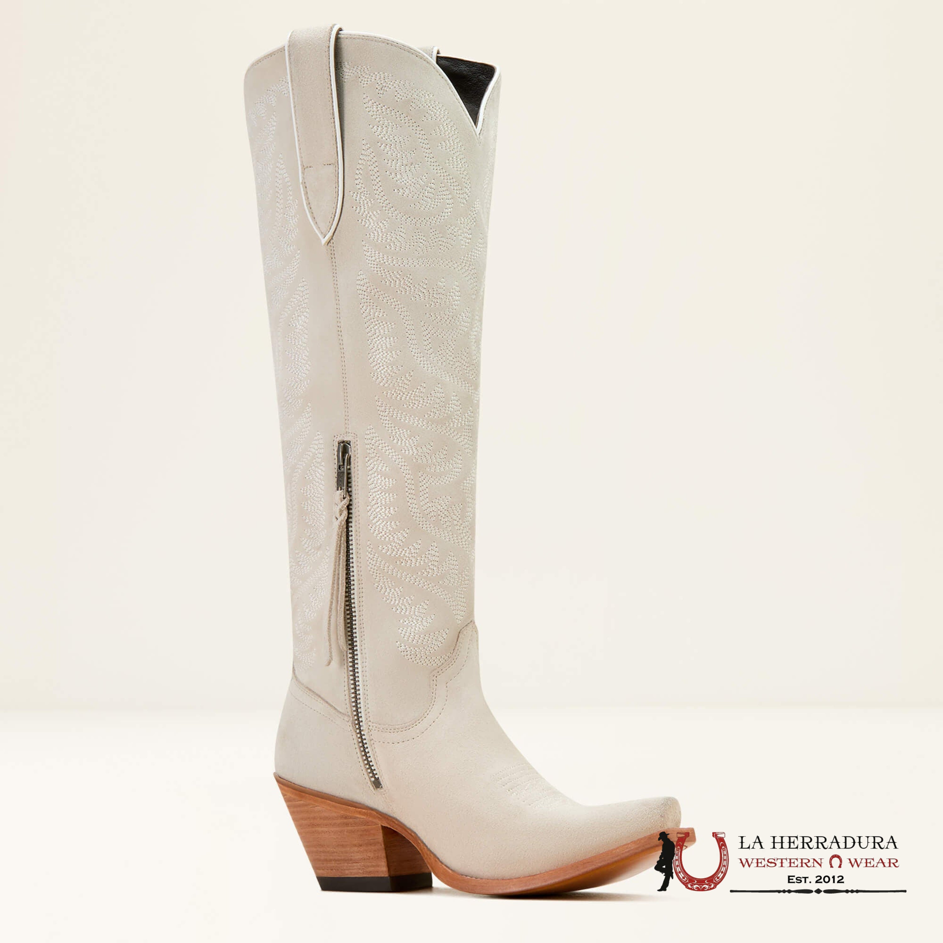 WOMENS ARIAT CASANOVA OYSTER SUEDE LARAMIE STRETCHFIT 10061215 BOTAS MUJERES