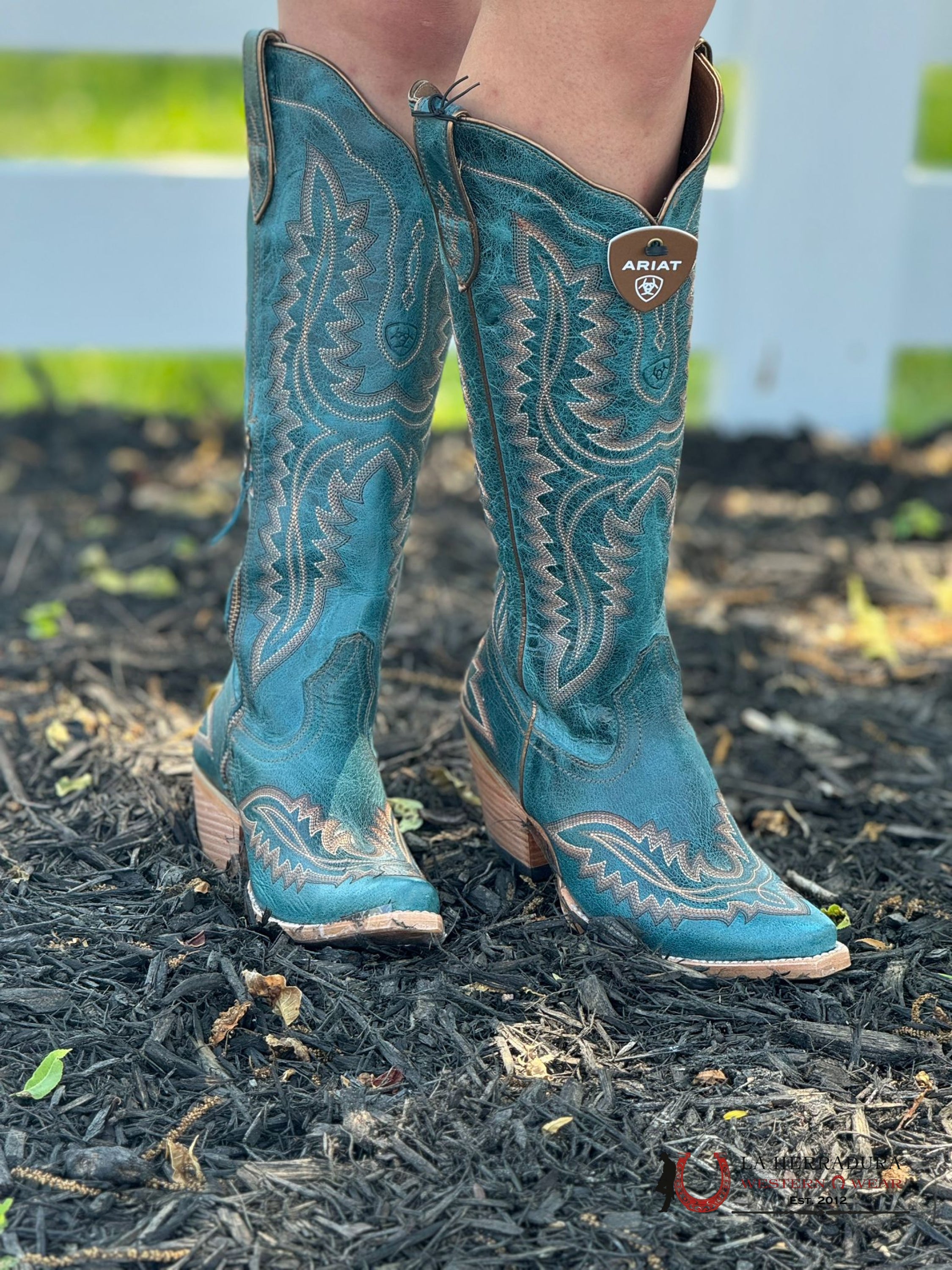 Womens Ariat Casanova Turquoise Tall Boot Point Toe Botas Mujeres