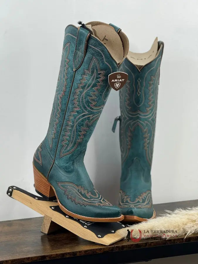 Womens Ariat Casanova Turquoise Tall Boot Point Toe Botas Mujeres