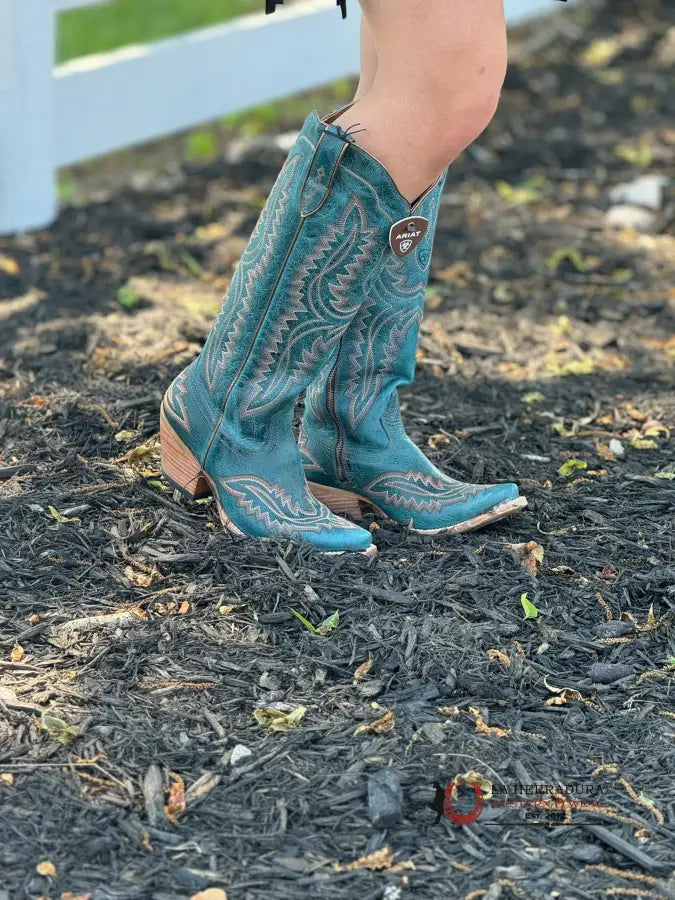 Womens Ariat Casanova Turquoise Tall Boot Point Toe Botas Mujeres