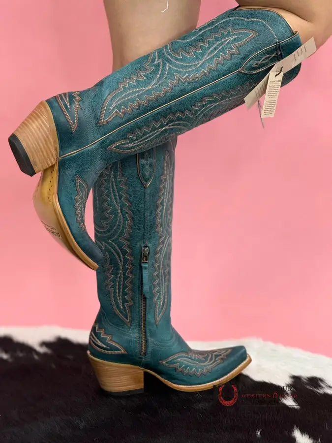 Womens Ariat Casanova Turquoise Tall Boot Point Toe Botas Mujeres