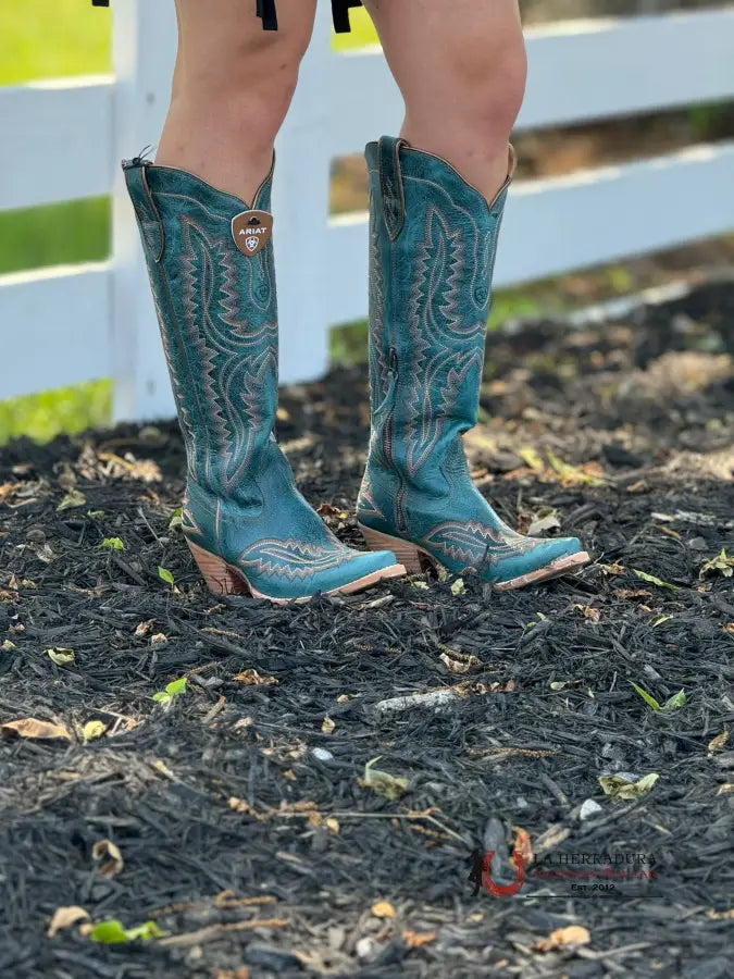 Womens Ariat Casanova Turquoise Tall Boot Point Toe Botas Mujeres