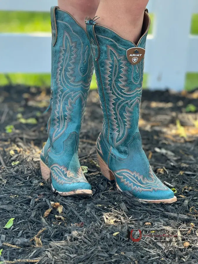 Womens Ariat Casanova Turquoise Tall Boot Point Toe Botas Mujeres