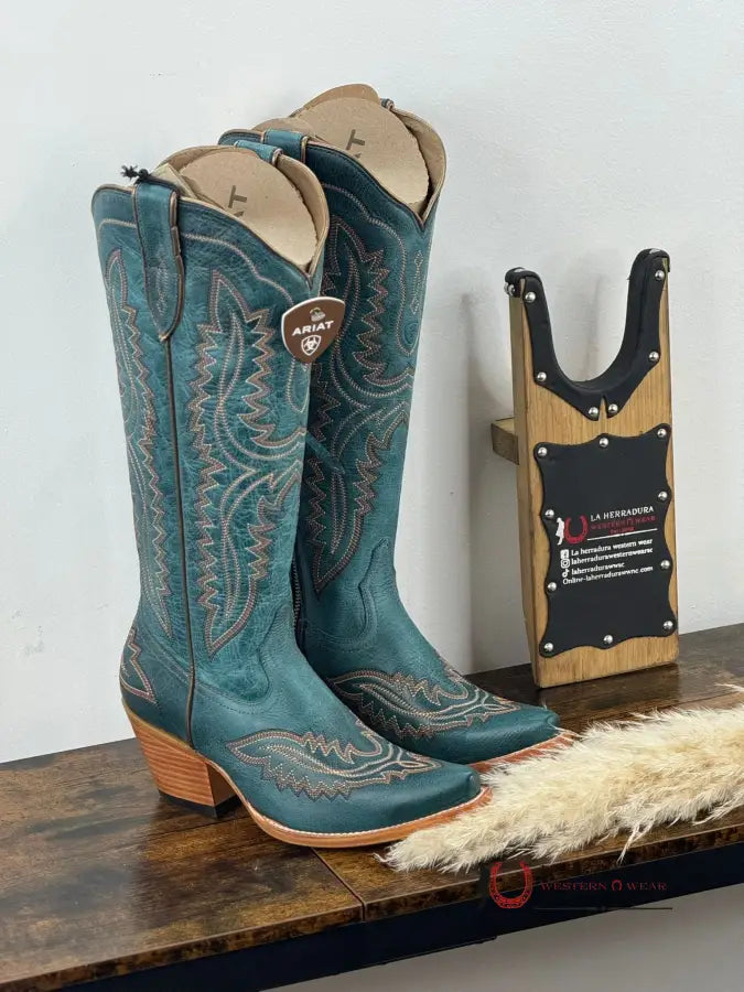 Womens Ariat Casanova Turquoise Tall Boot Point Toe Botas Mujeres