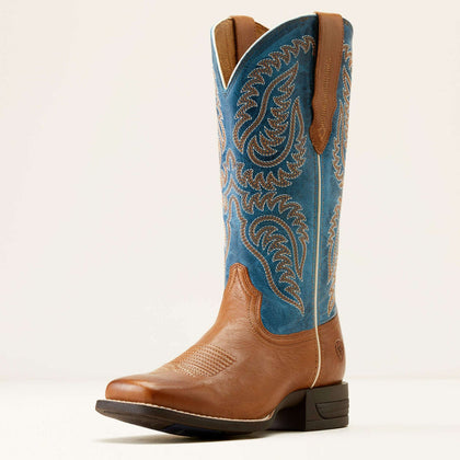 WOMENS ARIAT CATTLE CAITE STRETCHFIT ROASTED PEANUT REGATTA BLUE 10050919