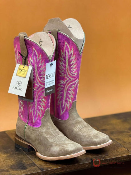 WOMEN’S ARIAT FRONTIER CALAMITY JANE DIJON ROUGHOUT ELECTRIC RASPBERRY BOOT 10051025