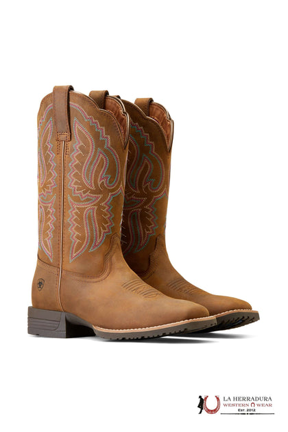 WOMENS ARIAT HYBRID RANCHWORK DISTRESSED TAN 10047043
