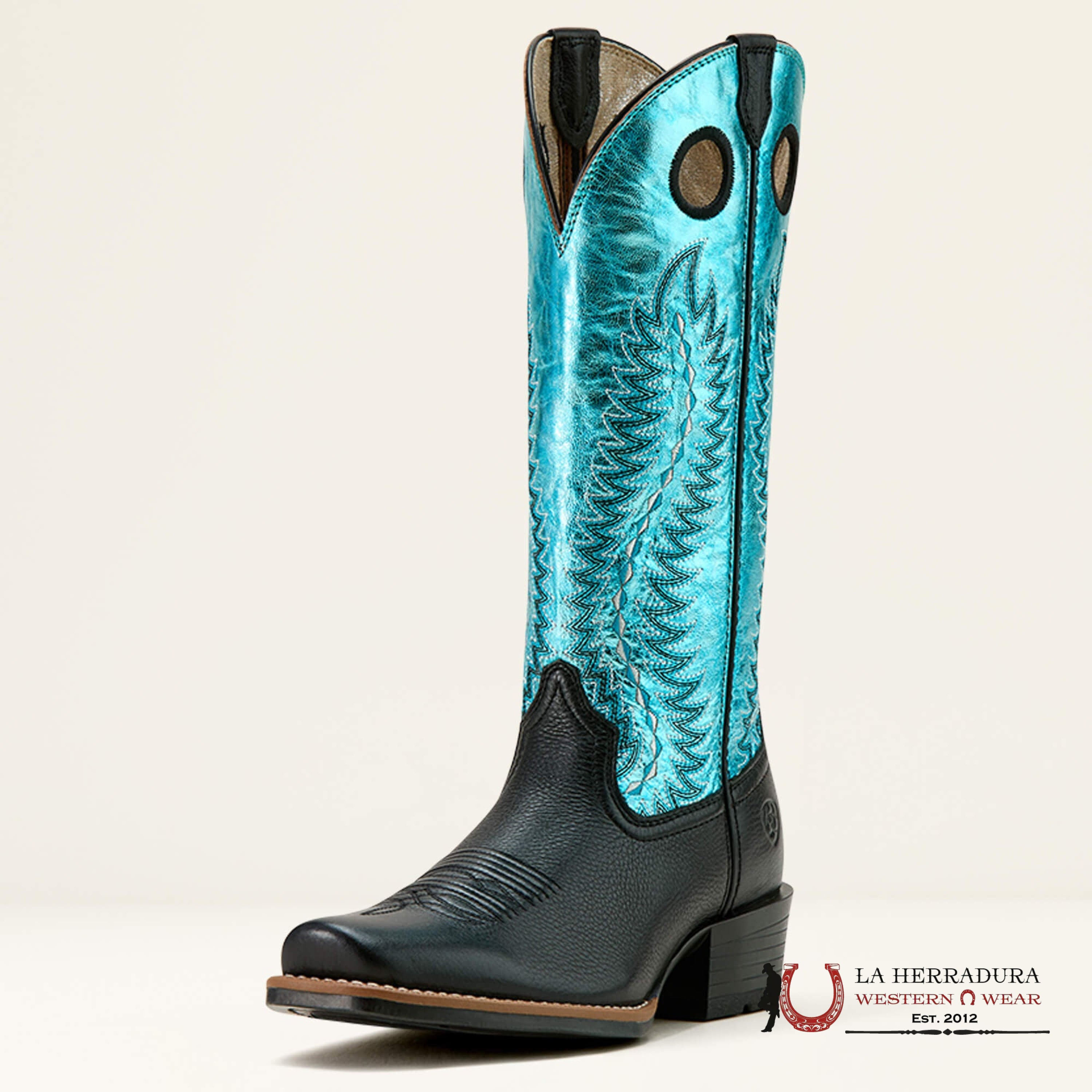 WOMENS ARIAT JUNCTION BLACK DEERTAN SKY BLUE SHINE 10061331 BOTAS MUJERES