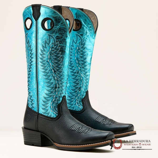 WOMENS ARIAT JUNCTION BLACK DEERTAN SKY BLUE SHINE 10061331