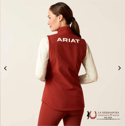 WOMEN'S ARIAT NEW TEAM SOFTSHELL VEST FIRED BRICK 10046694
