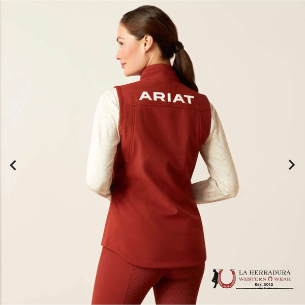 WOMEN'S ARIAT NEW TEAM SOFTSHELL VEST FIRED BRICK 10046694