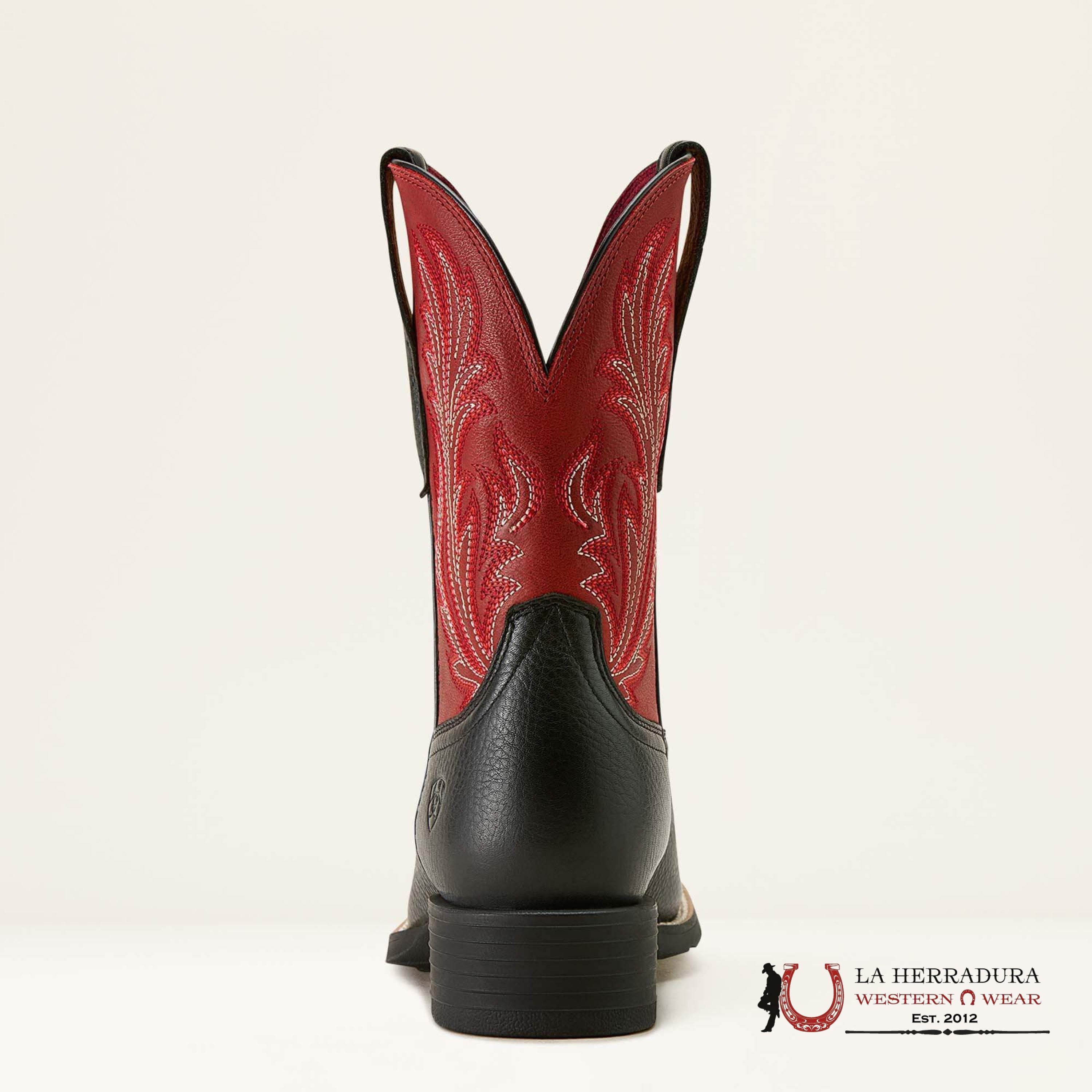 WOMENS ARIAT ROUND UP FILLY BLACK DEERTAN BLOOD RED 10064075 BOTAS MUJERES