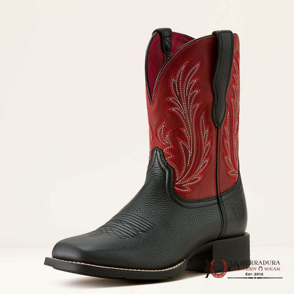 WOMENS ARIAT ROUND UP FILLY BLACK DEERTAN BLOOD RED 10064075