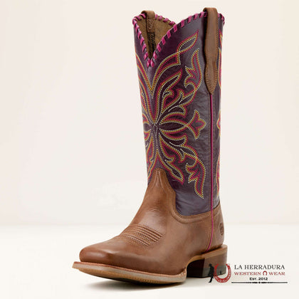 WOMENS ARIAT SHOWDOWN DARK TAN VINO SQUARE TOE BOOTS- 10061147