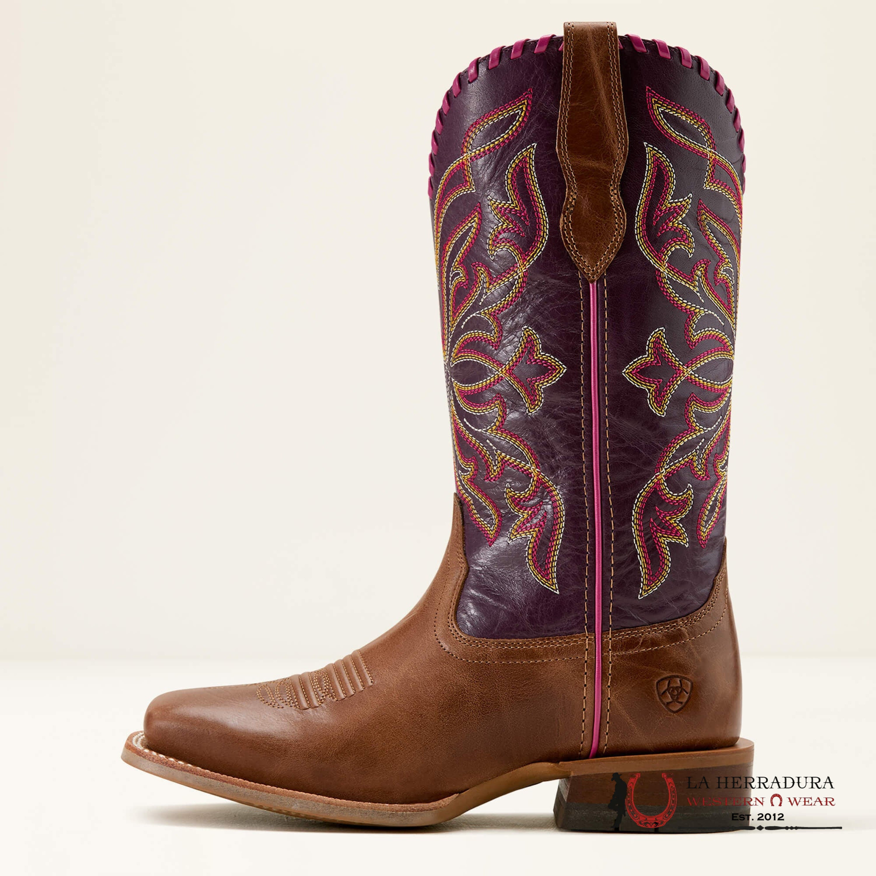 WOMENS ARIAT SHOWDOWN DARK TAN VINO SQUARE TOE BOOTS- 10061147 BOTAS MUJERES