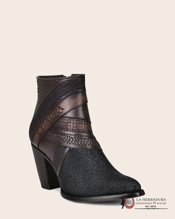 BOTAS LOS ALTOS PARA MUJER AVESTRUZ MOCHA ESTILO RODELO