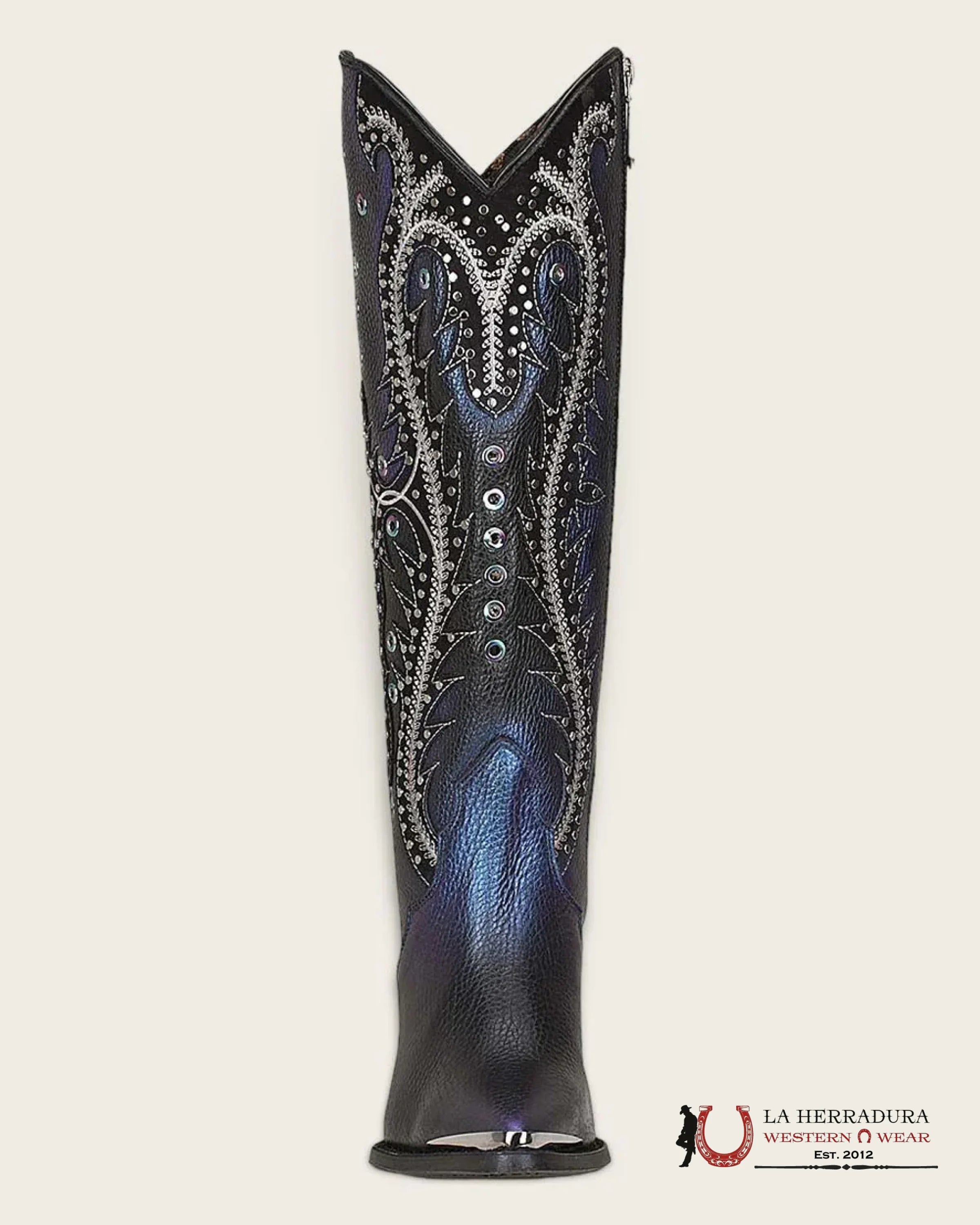 WOMENS CUADRA DE RES SANTANA SAPPHIRE NEGRO POINTED TOE CU727 BOTAS MUJERES