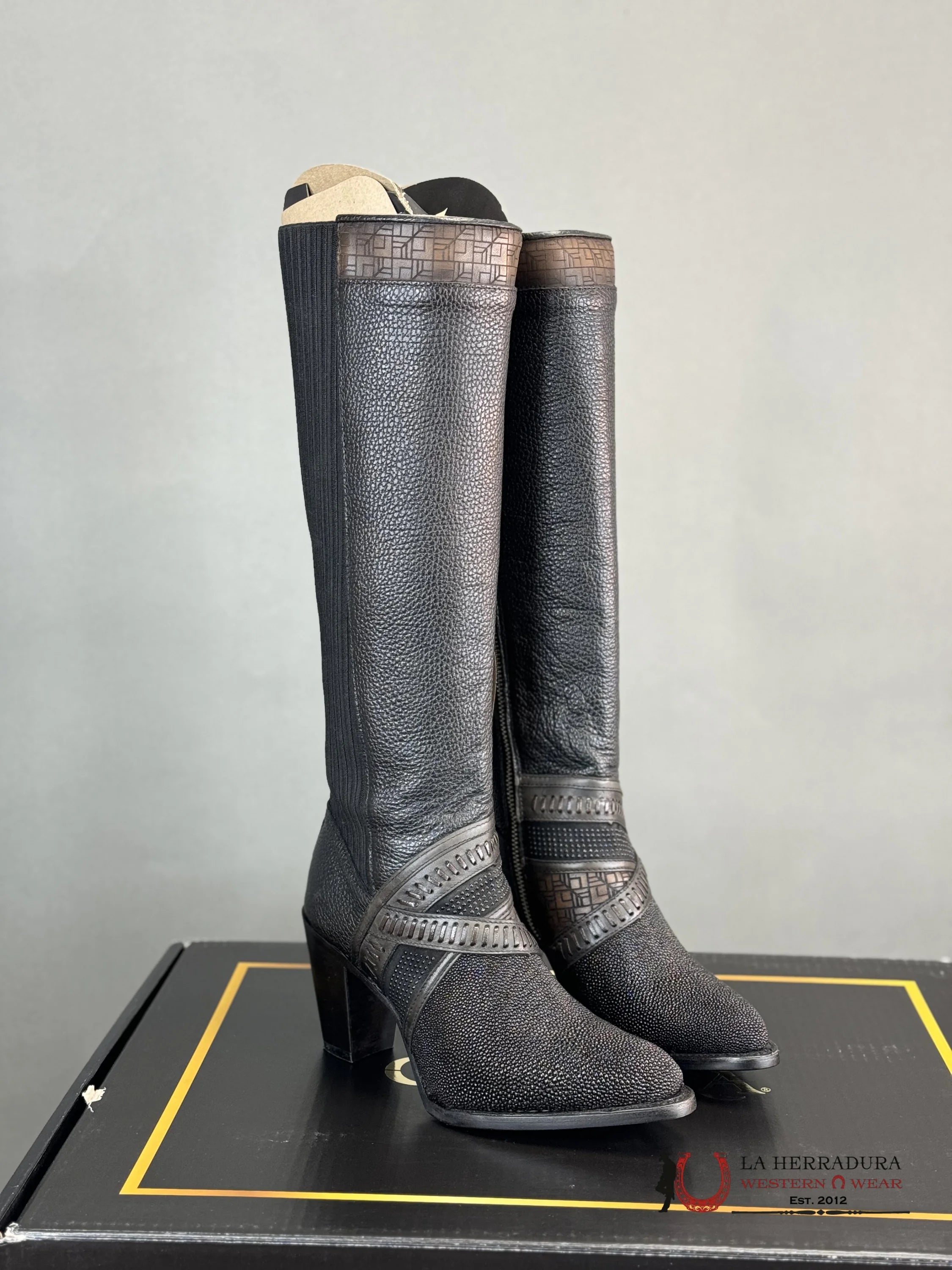 Womens Cuadra Mantarraya Negra Tall Boot Botas Mujeres