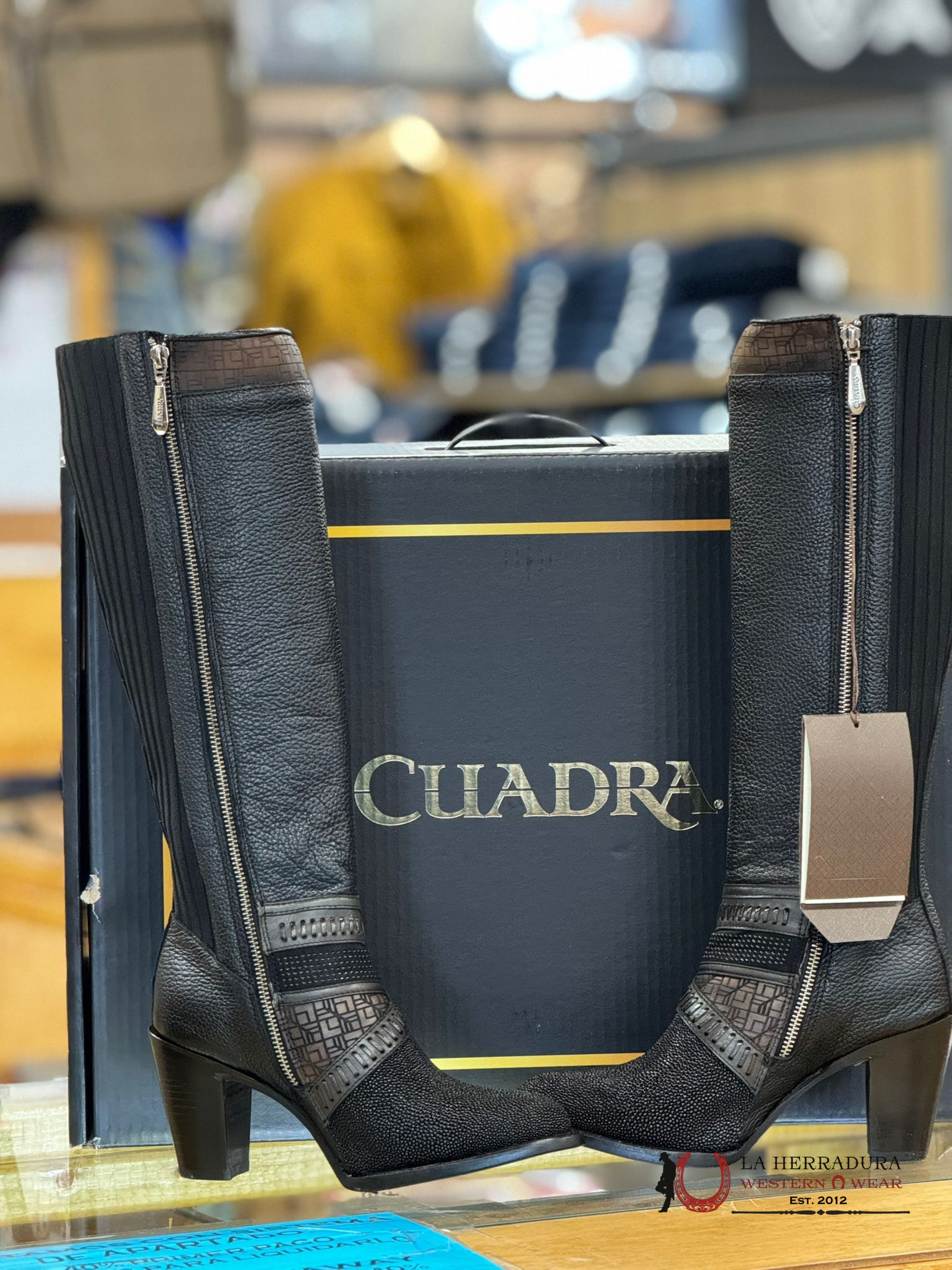 Womens Cuadra Mantarraya Negra Tall Boot Botas Mujeres